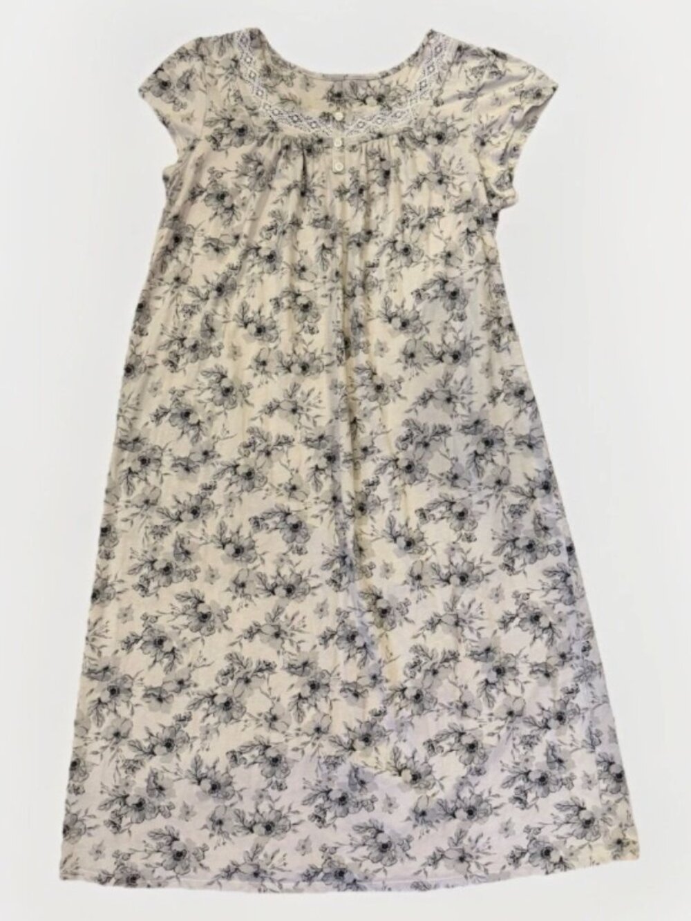 VTG Croft & barrow Y2K 90s Women's Cottagecore Nightgown Dress Lace Floral L